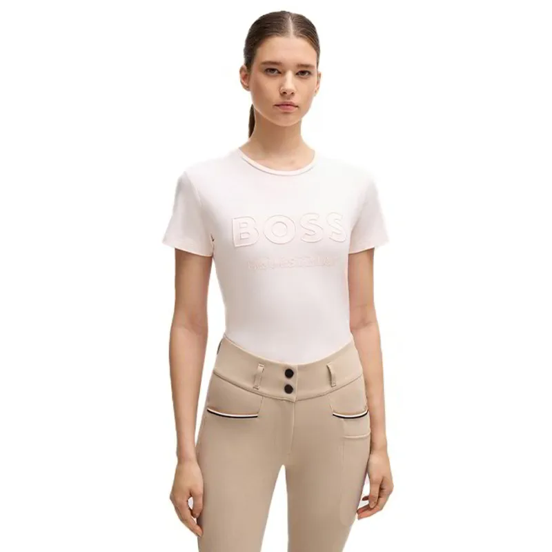 BOSS Equestrian Maya Womens Logo T-Shirt - Pearl