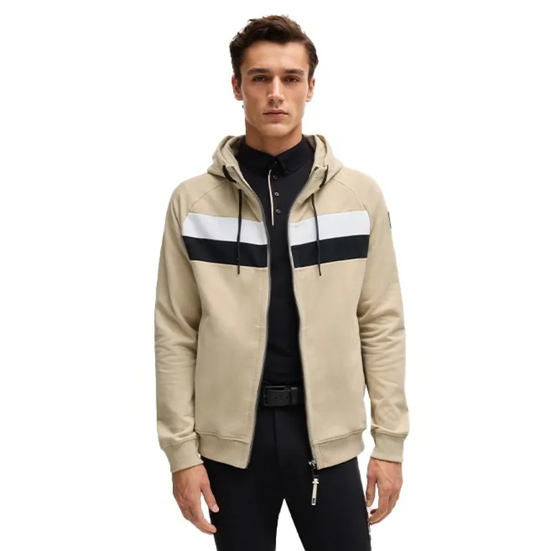 BOSS Equestrian River Zip Men's Hoodie - Sand