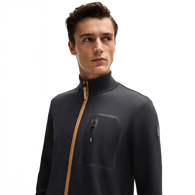 BOSS Equestrian Sammy Men's Function Full Zip Sweater - Black-1