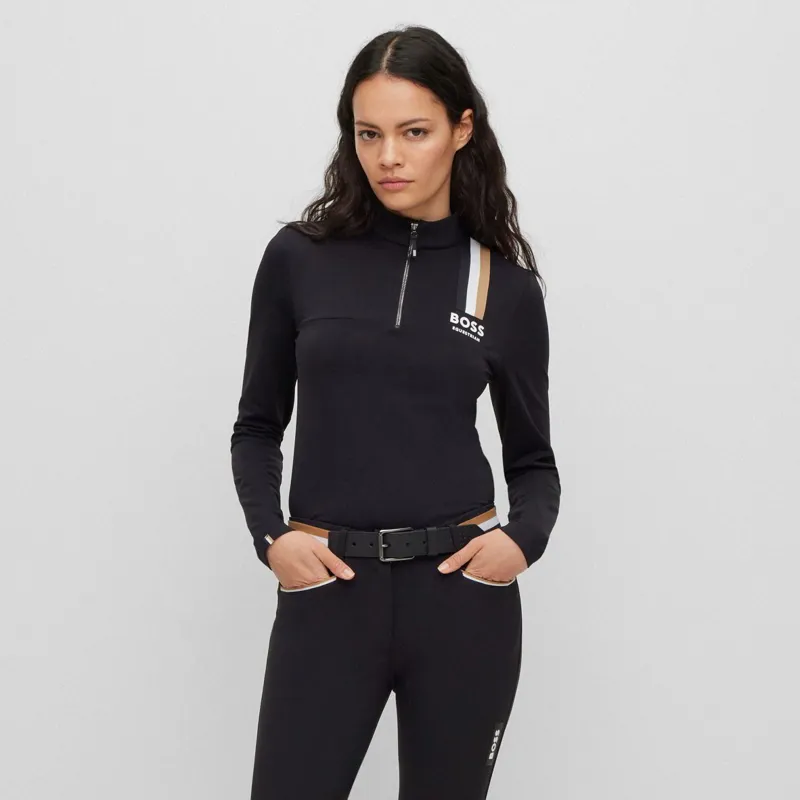 BOSS Equestrian Lia Signature Stripe Women's Base Layer - Black
