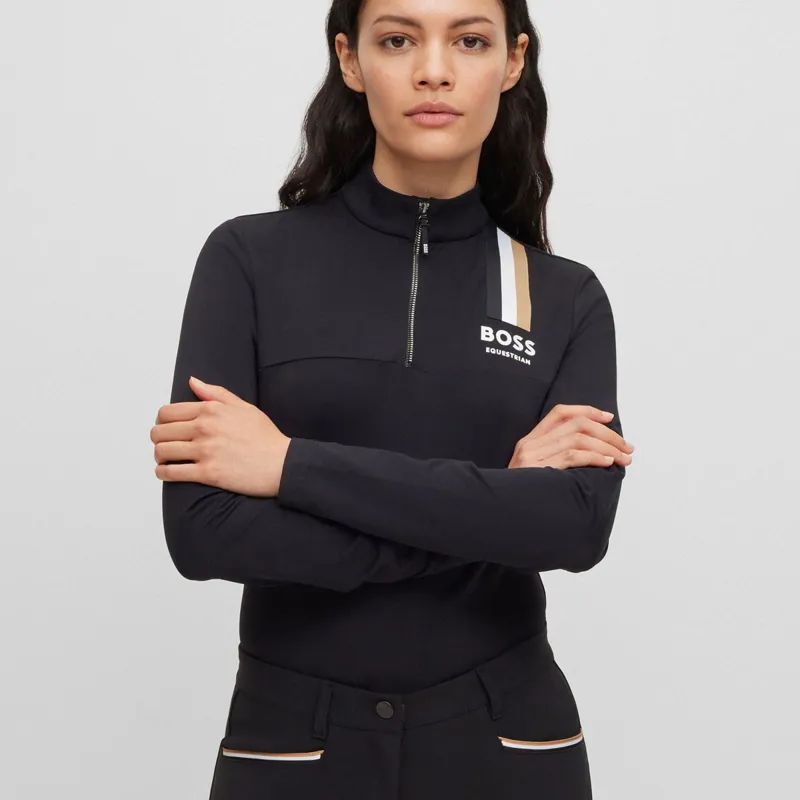 BOSS Equestrian Lia Signature Stripe Women's Base Layer - Black-3