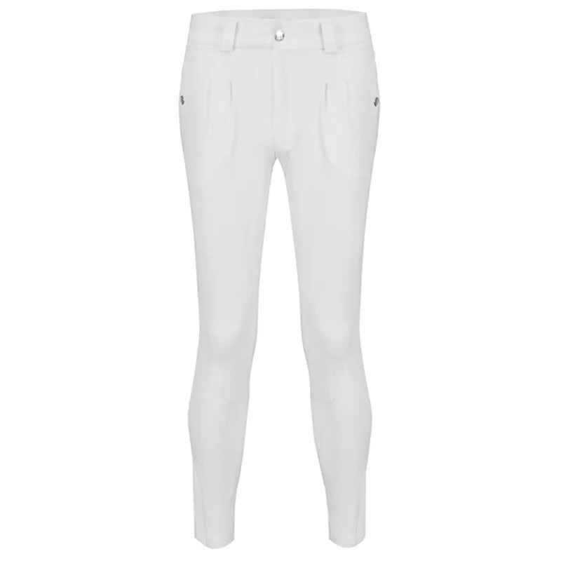 Equetech Casual Knee Patch Junior Boys Competition Breeches - White