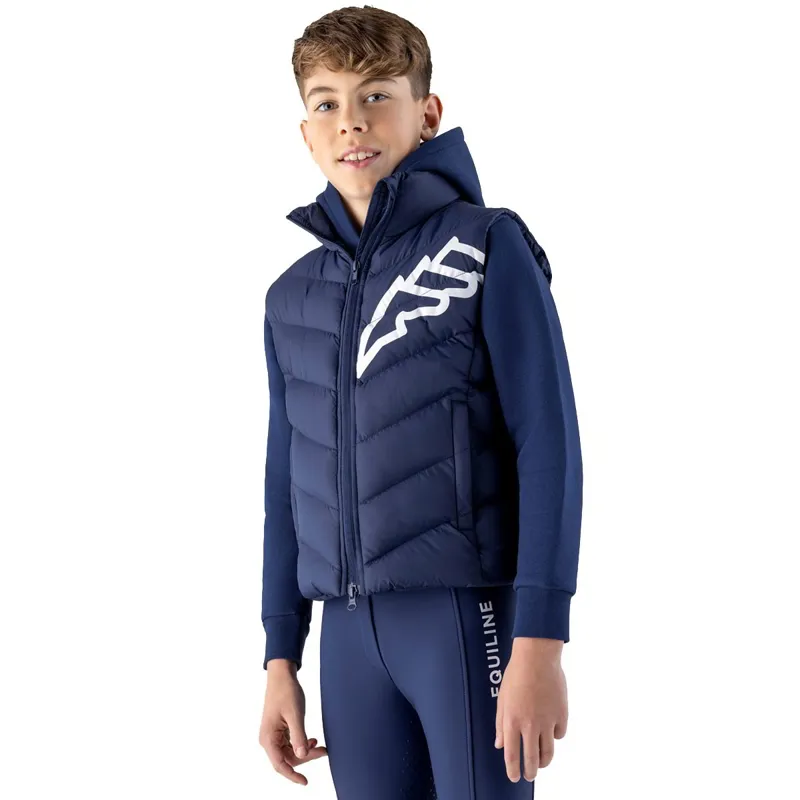 Equiline Cerk Junior Boys Vest - Navy Peony