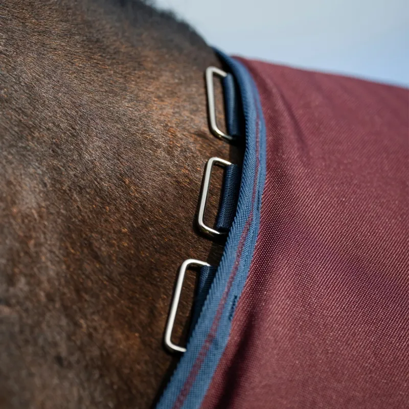 Amigo 1200D Plus 50g Detach-A-Neck Turnout Blanket - Burgundy/Navy/Grey-2