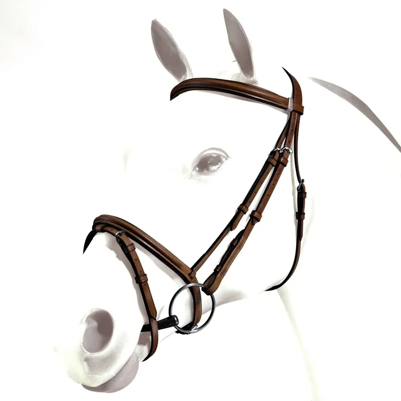 Equipe Emporio Flash Noseband Bridle - Brown/Silver-1