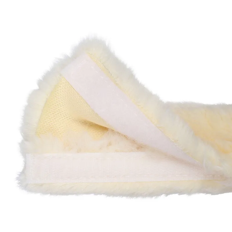 QHP Faux Fur Noseband Cover - Cream-2