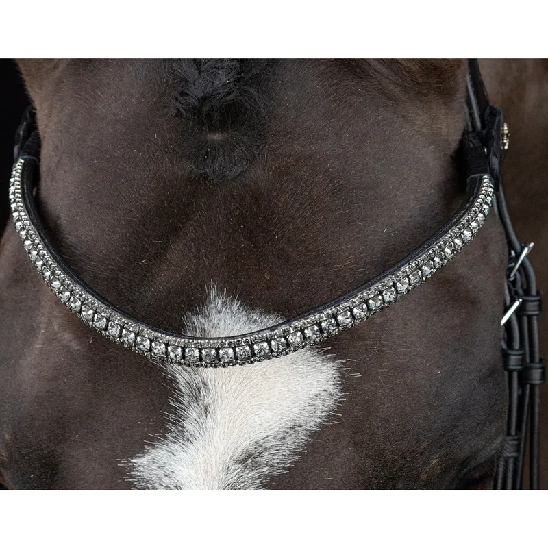 Schockemohle Brindisi Double Bridle - Black/Black/Silver-2