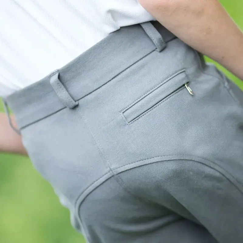 Equetech Sport Knee Grip Junior Boys Breeches - Gray-1