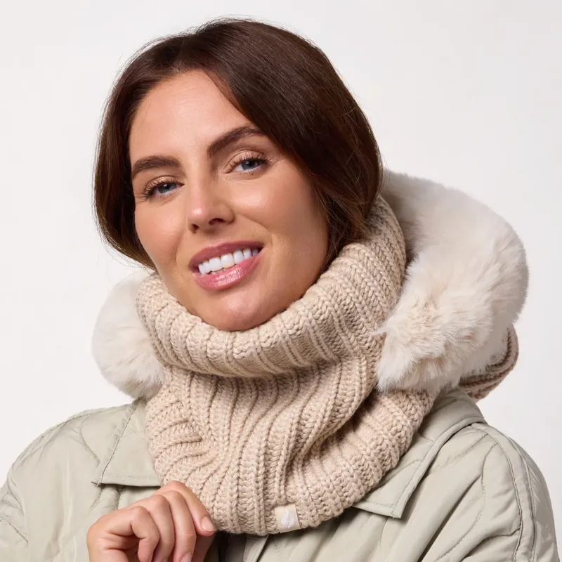 Heat Holders Nikita Women's Faux Fur Snood - Oat-1