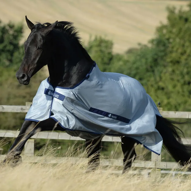 Bucas Buzz-Off Classic Standard Neck Fly Sheet - Silver/Blue-2