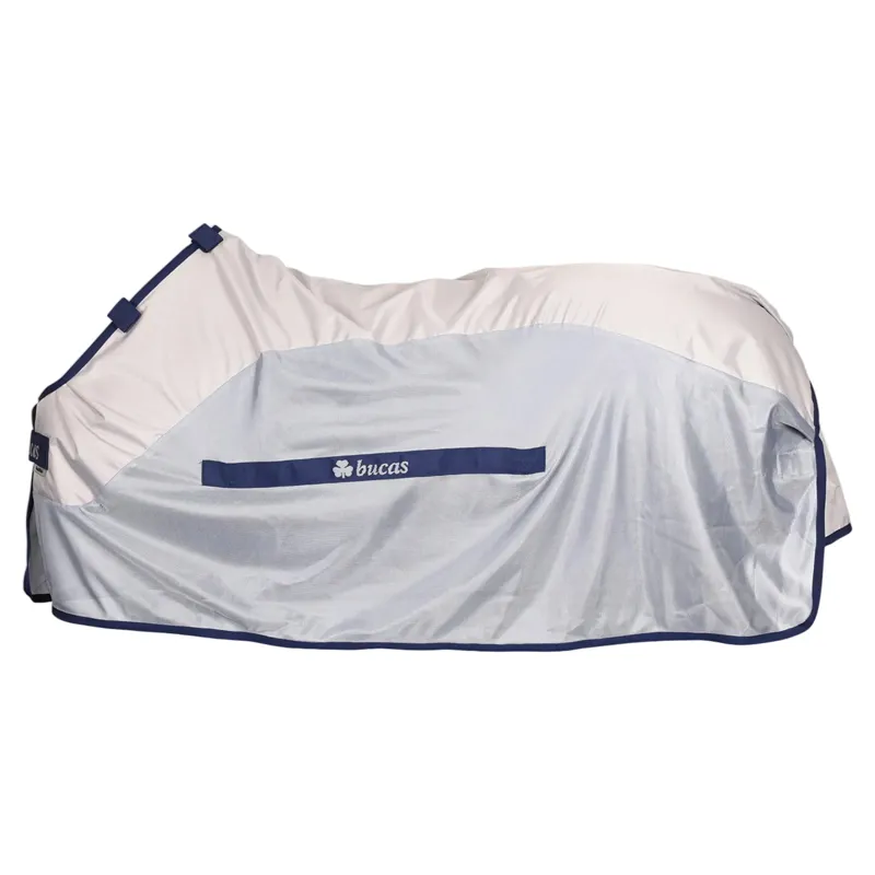 Bucas Buzz Off Rain Detachable Neck Waterproof Fly Sheet - Silver/Blue-6