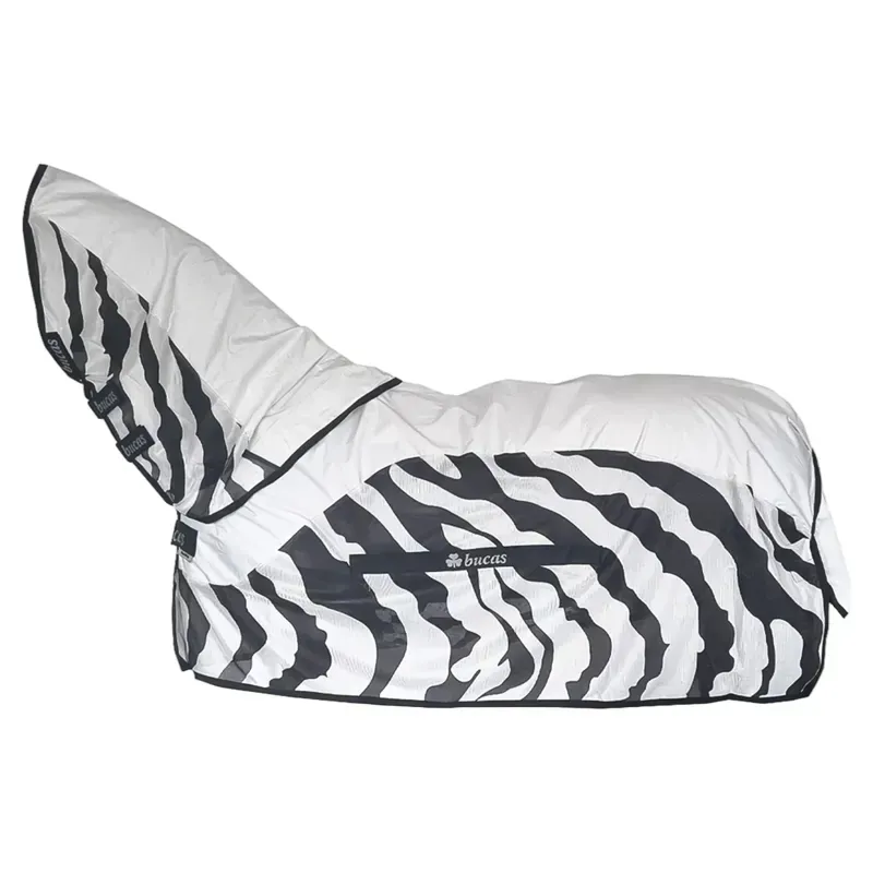 Bucas Buzz Off Rain Detachable Neck Waterproof Fly Sheet - Zebra Print-6