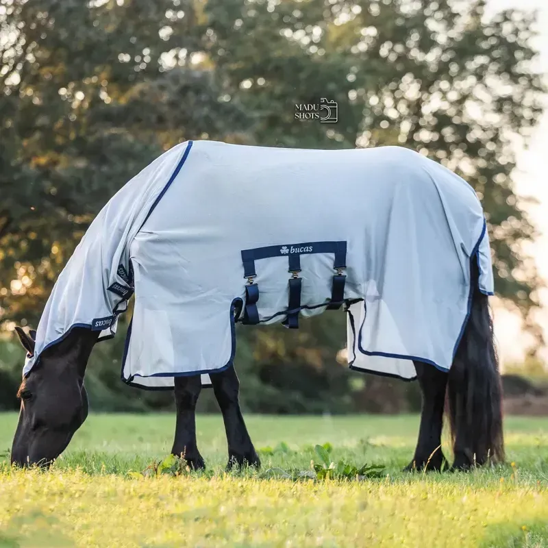 Bucas Buzz-Off X Full Neck Big Neck Fly Sheet - Silver-1