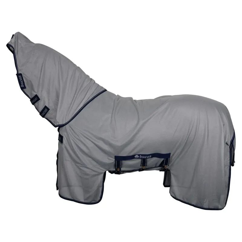 Bucas Buzz-Off X Full Neck Fly Sheet - Silver/Blue-5