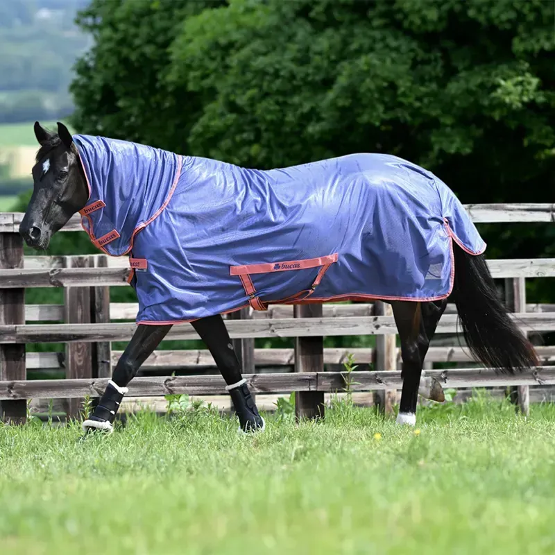 Bucas Freedom Combo Neck Fly Sheet - Navy/Grape