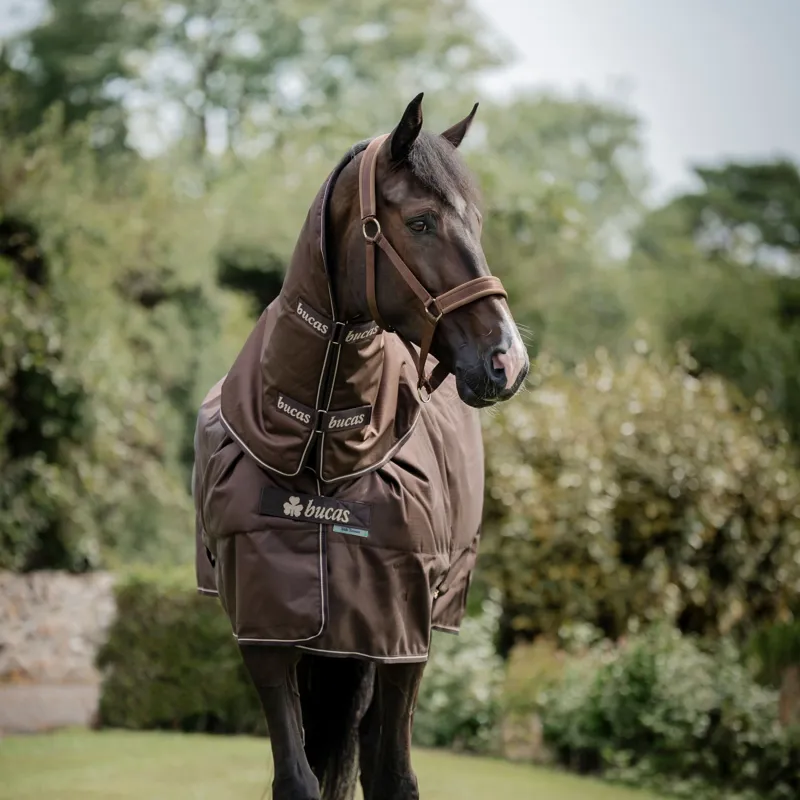 Bucas Irish 300g Detachable Neck Turnout Blanket - Espresso-1