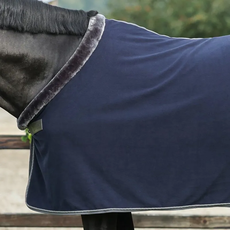 Bucas Show-Line 400g Fleece Blanket - Navy/Grey-2
