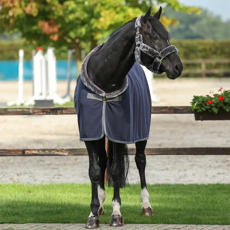 Bucas Show-Line 400g Fleece Blanket - Navy/Grey-1
