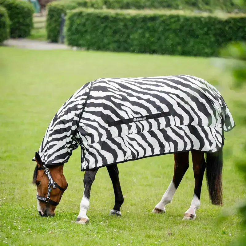 Bucas Sweet-Itch Full Neck Fly Sheet - Zebra Print-4