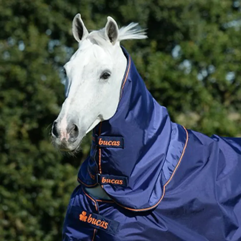 Bucas Therapy Turnout Blanket Neck Cover - Navy/Orange-1