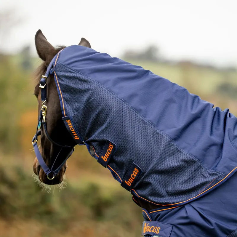 Bucas Therapy X-Range Rain Waterproof Detachable Neck Rug Navy/Orange-2