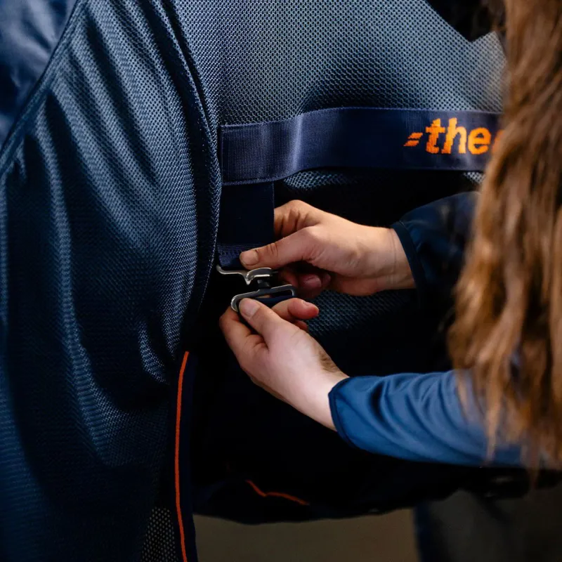 Bucas Therapy X-Range Rain Waterproof Detachable Neck Rug Navy/Orange-3