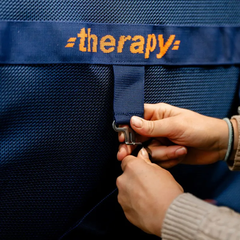 Bucas Therapy X-Range Rain Waterproof Detachable Neck Rug Navy/Orange-8