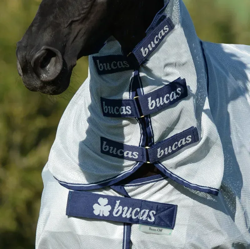 Bucas Buzz-Off X Full Neck Big Neck Fly Sheet - Silver-2