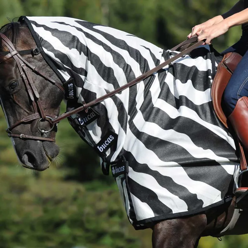 Bucas Buzz-Off Riding Sheet - Zebra Print-4