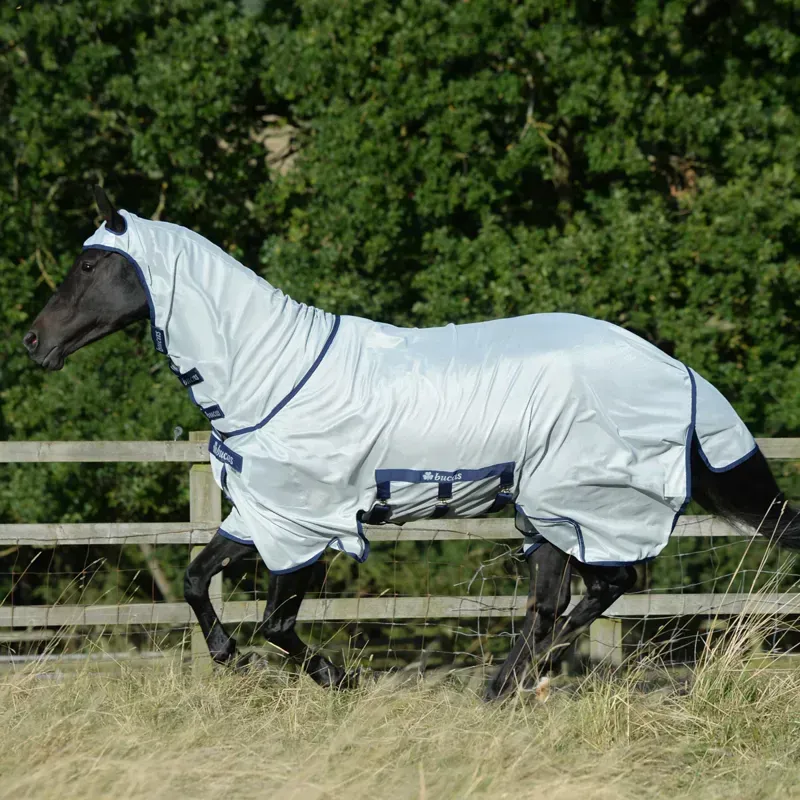 Bucas Buzz-Off X Full Neck Big Neck Fly Sheet - Silver-3