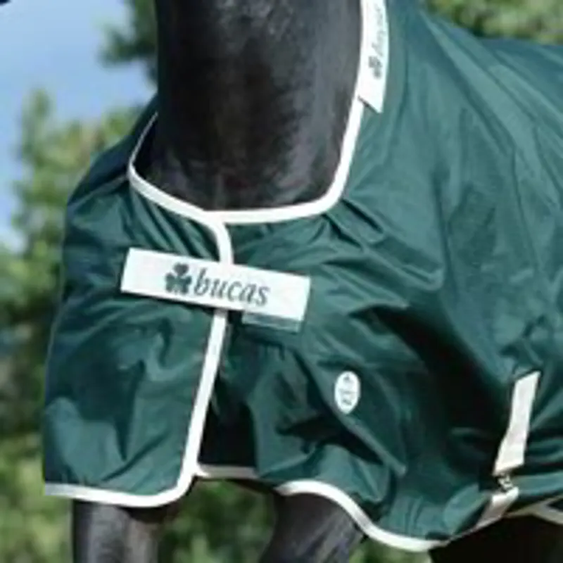 Bucas Green-Line 100g Standard Neck Turnout Blanket - Green/Cream-1