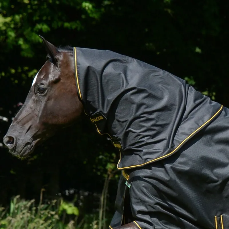 Bucas Irish Combi 50g Turnout Neck Cover - Black/Gold
