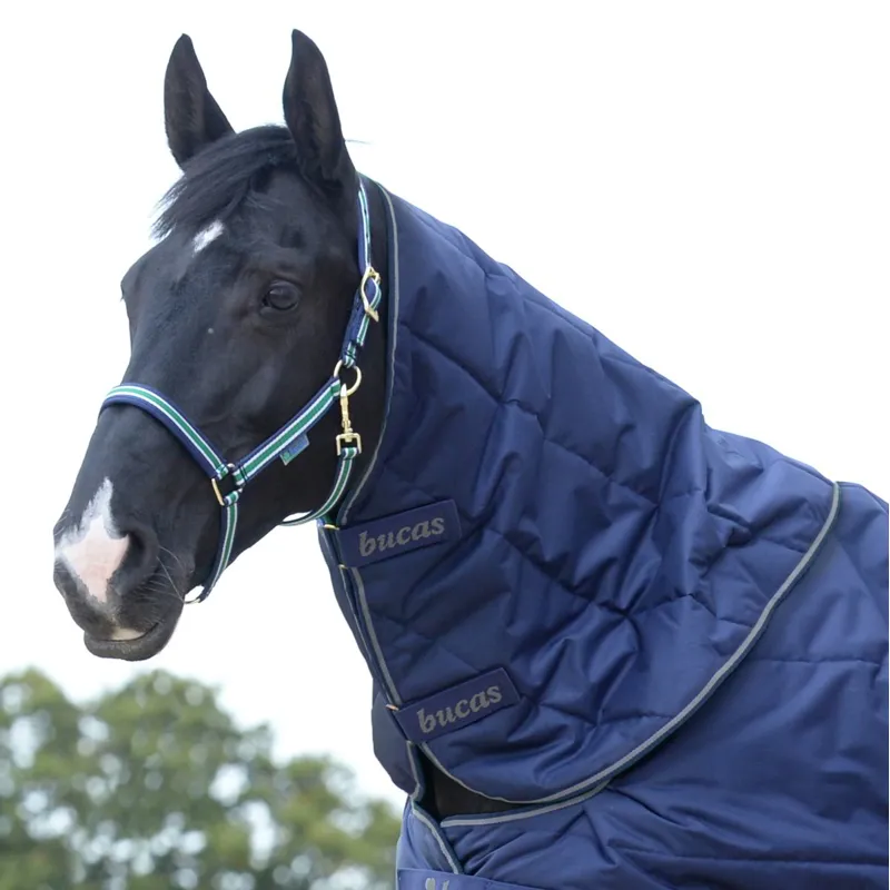 Bucas Quilt Combi 150g Stable Neck Cover - Navy/Silver-1