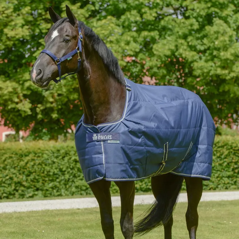 Bucas Quilt 300g Stable Blanket with Stay-Dry Lining - Navy/Silver-2