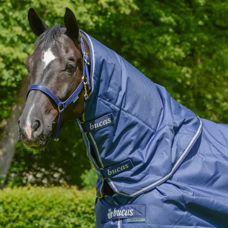 Bucas Quilt Combi 150g Stable Neck Cover - Navy/Silver