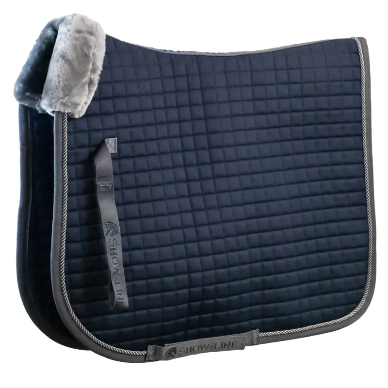 Bucas Show-Line Dressage Saddle Pad - Navy/Grey