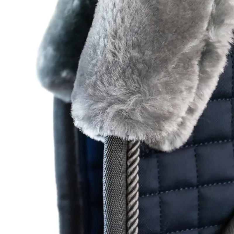 Bucas Show-Line Dressage Saddle Pad - Navy/Grey-2