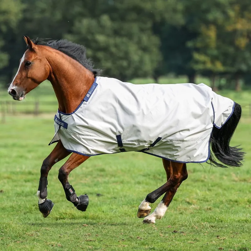Bucas Sun Shower 0g Standard Neck Mesh Lined Turnout Sheet - Silver