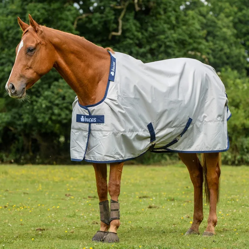 Bucas Sun Shower 0g Standard Neck Mesh Lined Turnout Sheet - Silver-1