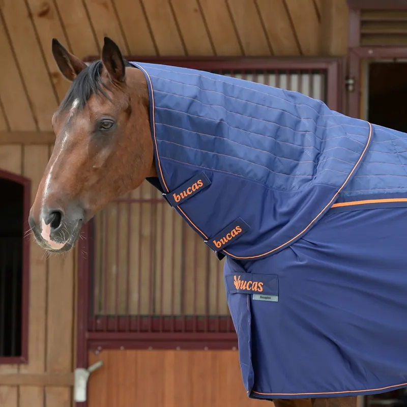 Bucas Therapy Cooler Rug Neck Cover - Navy/Orange