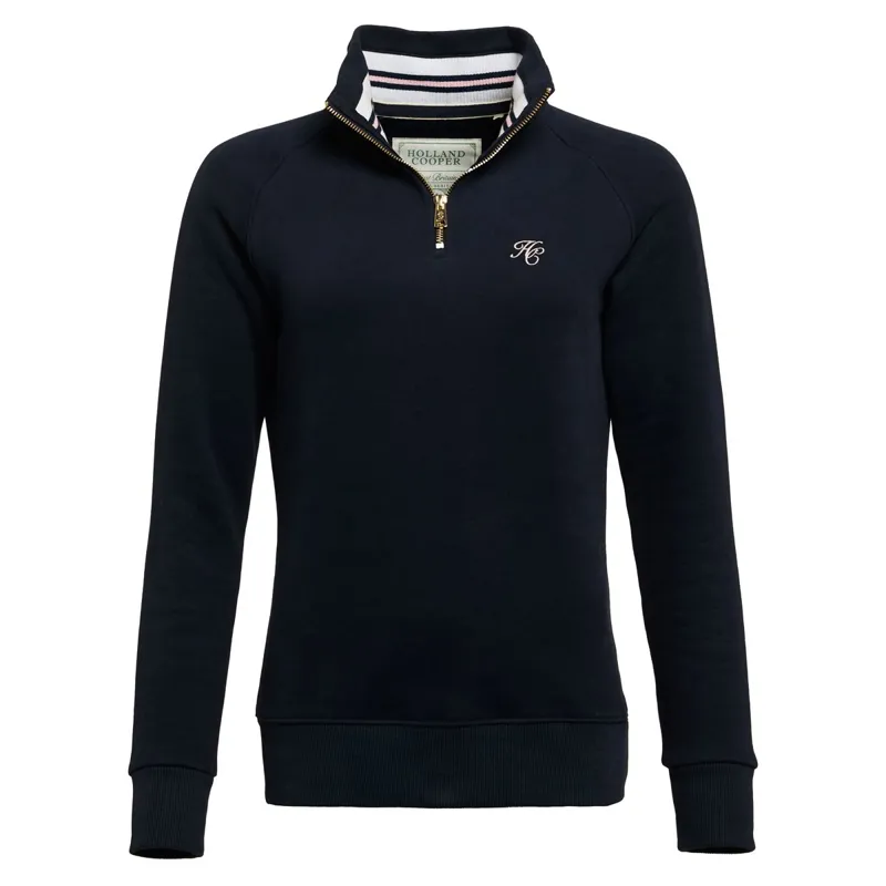 Holland Cooper Burford Quarter Zip Womens Sweater - Ink Navy-3