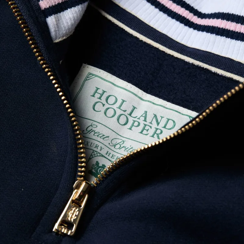 Holland Cooper Burford Quarter Zip Womens Sweater - Ink Navy-6