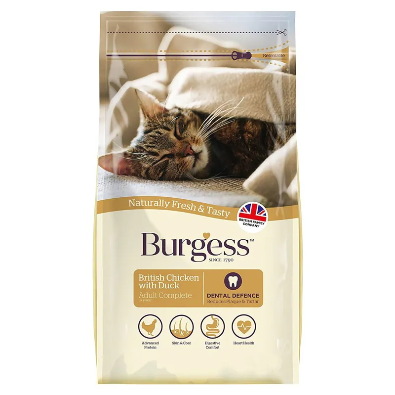 Burgess Adult Cat Food - Chicken and Duck - 10kg-1