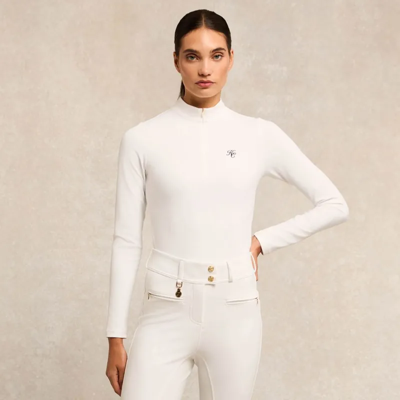 Holland Cooper Burghley Long Sleeve Women's Base Layer - White-7