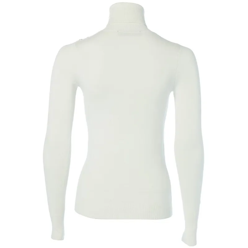 Holland Cooper Buttoned Knit Turtleneck - Cream-3
