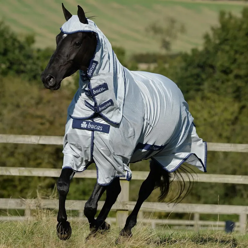 Bucas Buzz-Off X Full Neck Fly Sheet - Silver/Blue