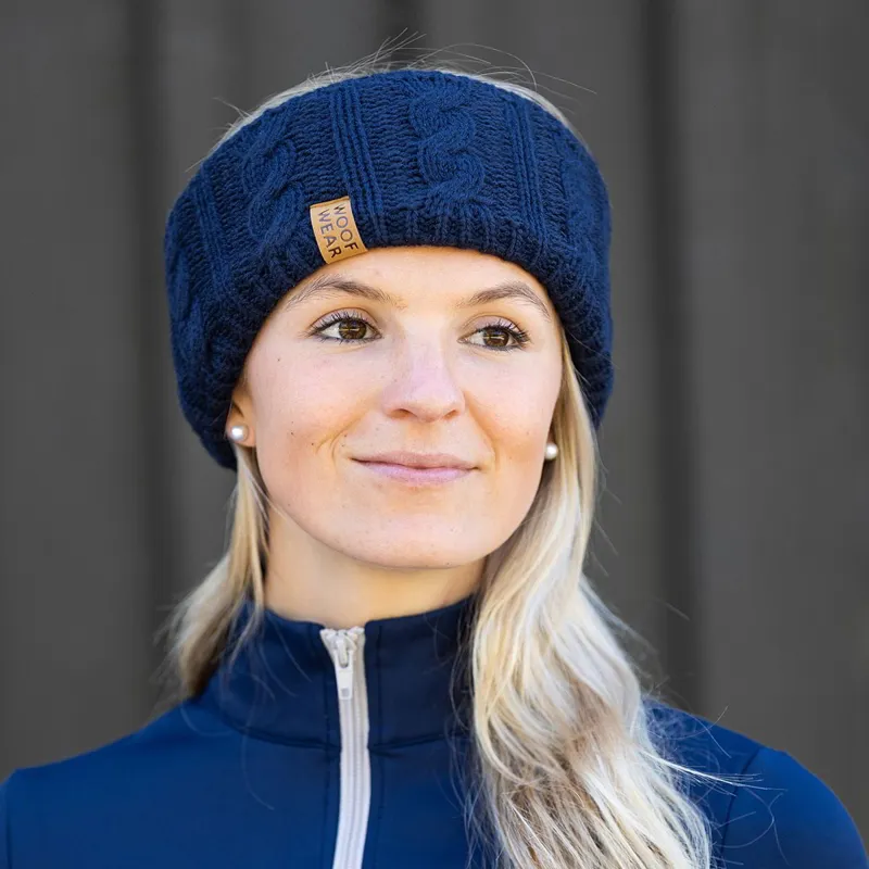 Woof Wear Cable Headband - Navy-1