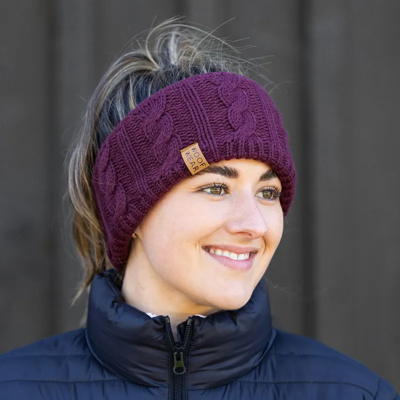 Woof Wear Cable Headband - Plum-1