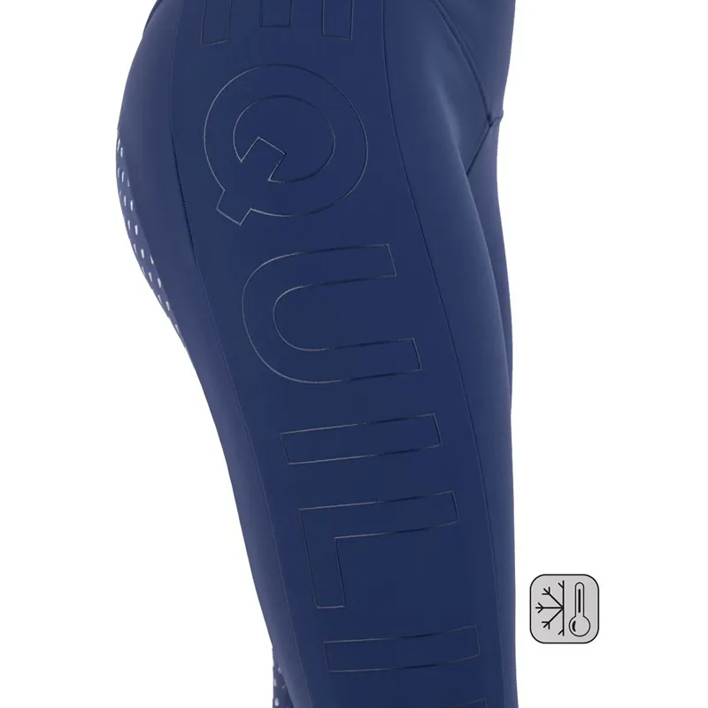 Equiline Caisfh Full Grip Women's Winter Riding Tights - Navy Peony-2