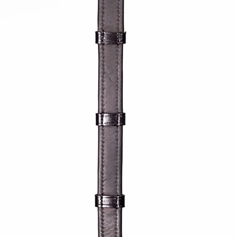 Henry James Calfskin Supergrip Reins with Stoppers - Black